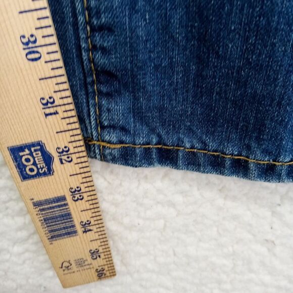 TK Axel Trumbull Jeans Mens 38x32 Straight‎ Slim Fit Denim Cotton Blue - Picture 7 of 10